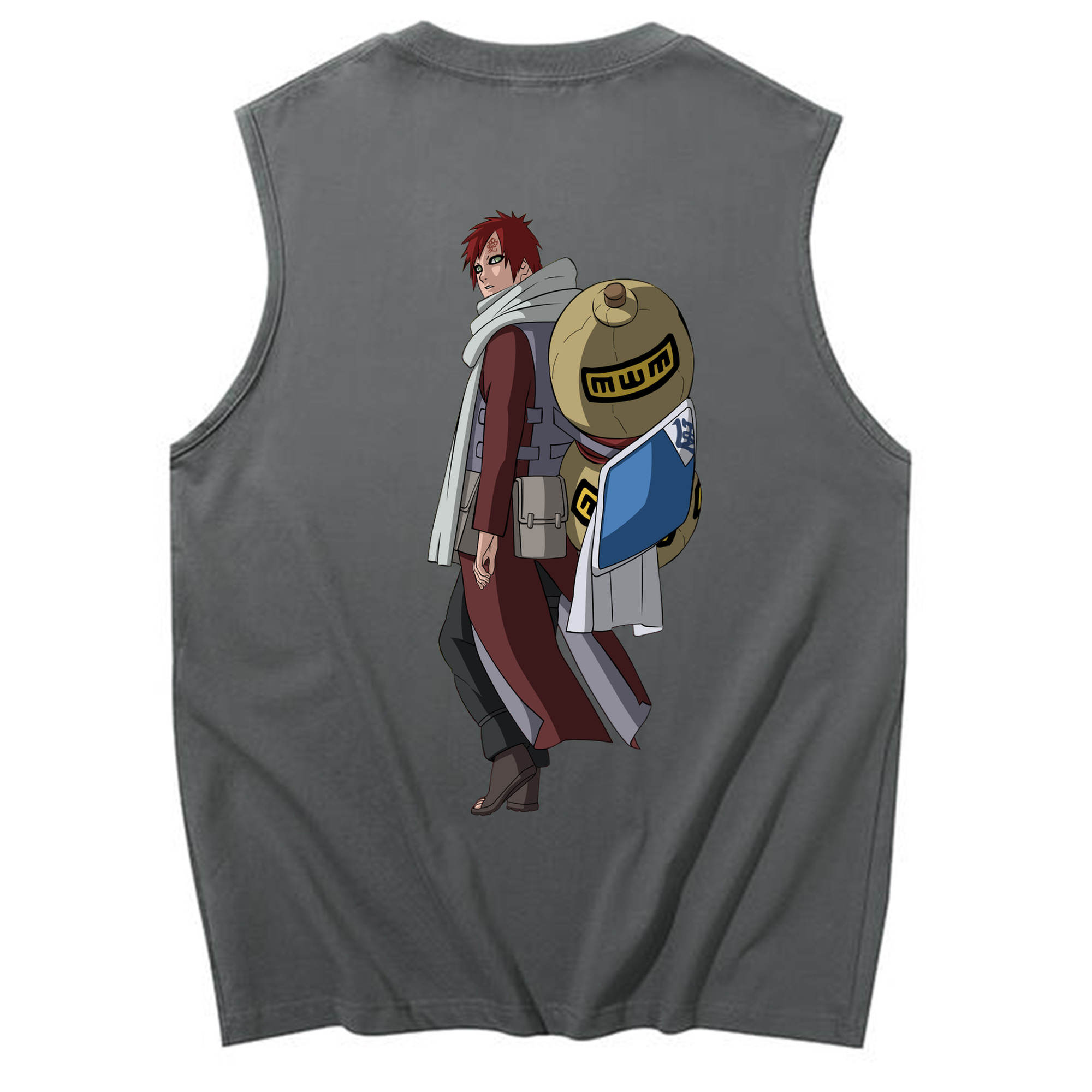 （画像用） NARUTO -ナルト- ガアラ Gaara コットン100％タンクトップ（背面プリント）